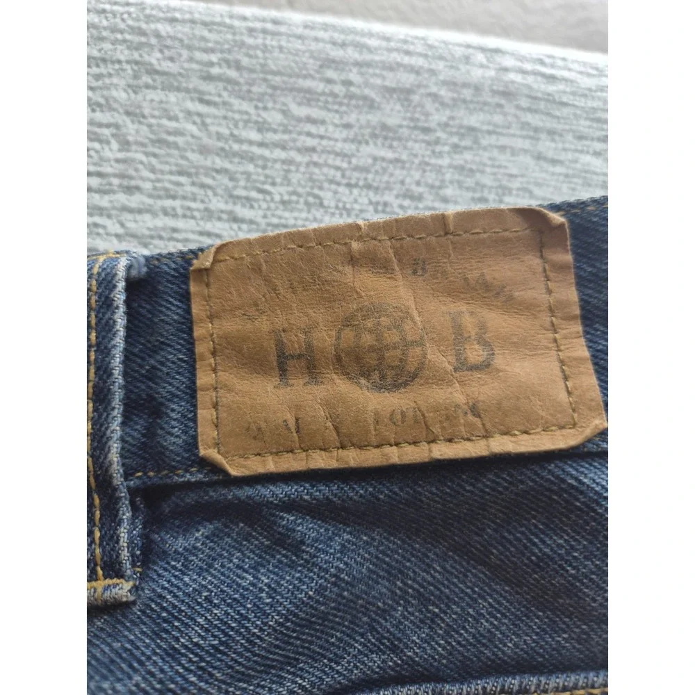 Harbor Bay Loose Fit Jeans Mens 52x30 Blue Denim Cotton Dark Wash Straight Leg